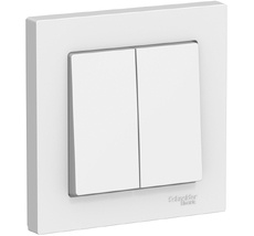 Выключатель встраиваемый двухклавишный (белый) Systeme Electric ATN000152