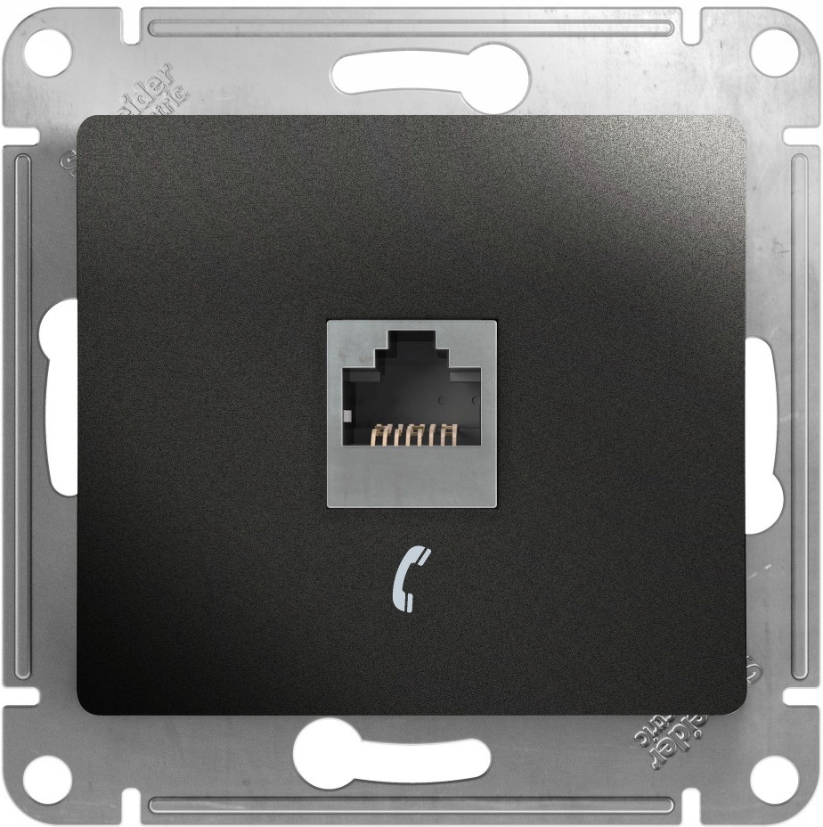 Телефонная розетка встраиваемая RJ-11 (антрацит) Systeme Electric GSL000781T