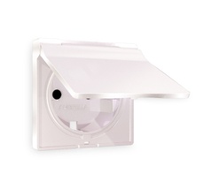 Лицевая панель для электрической розетки с заземлением со шторками и крышкой IP44 QUANT Ambrella Volt ALFA AP2080_AMB