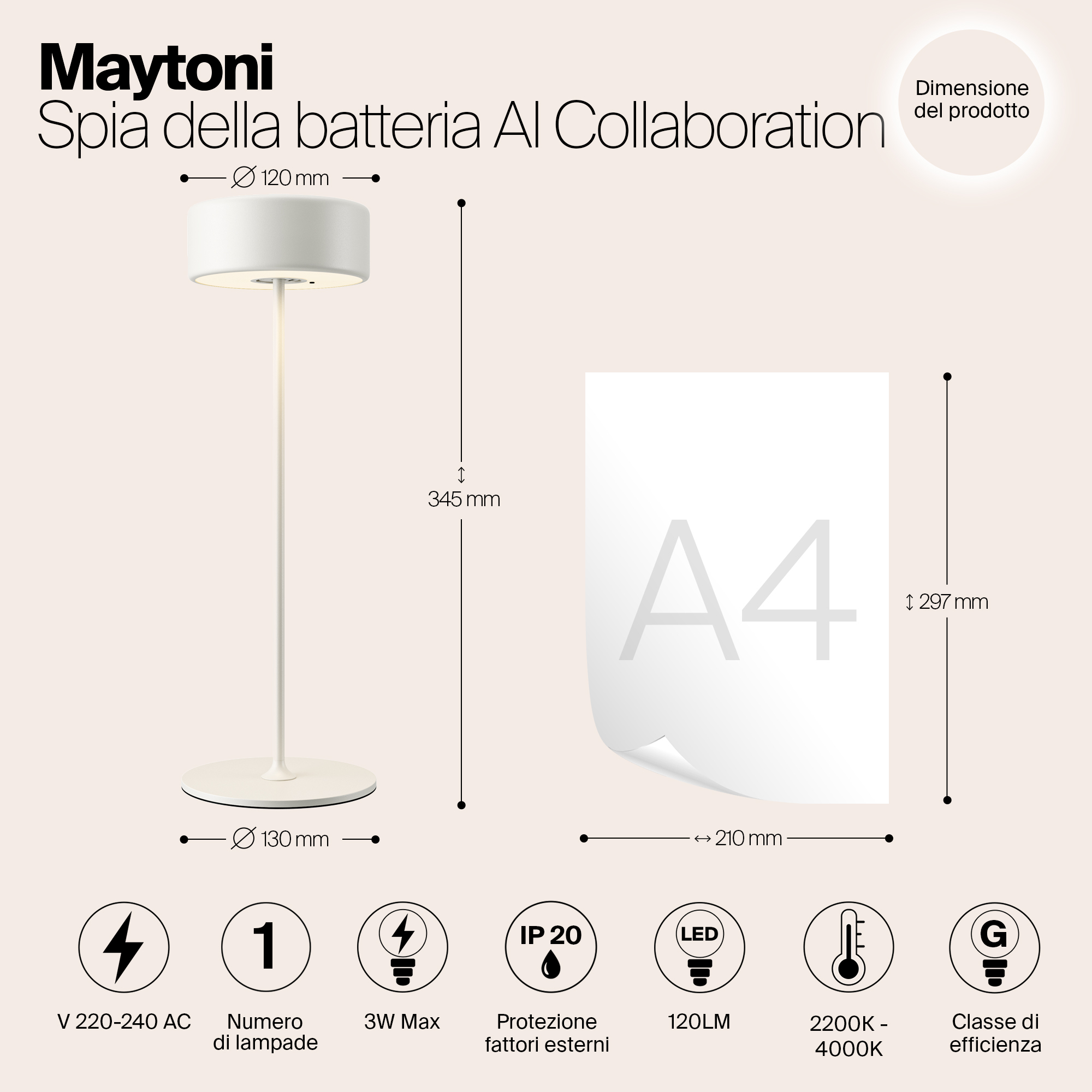 Настольная лампа аккумуляторная Maytoni AI Collaboration MOD229TL-L3W3K2_MY
