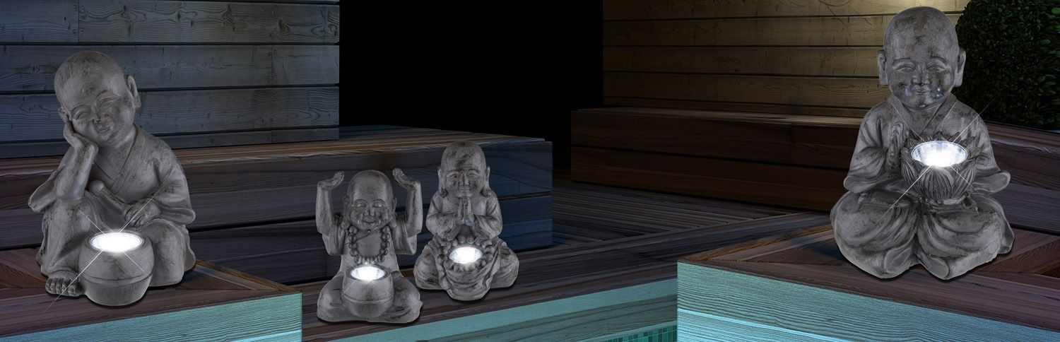 Уличный наземный светильник в виде Будды Solar 33565-16_GL