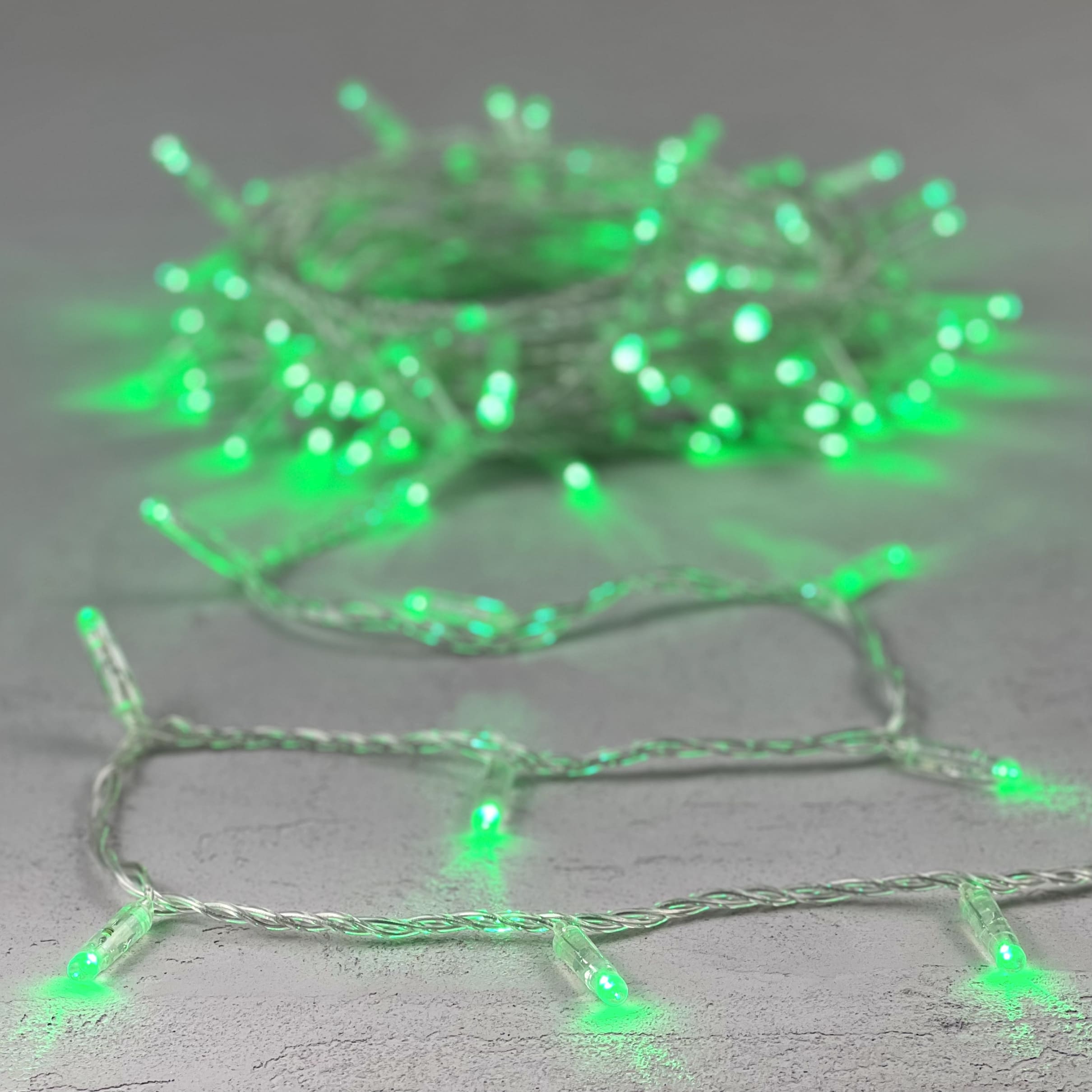Гирлянда Нить с Колпачком 10м Зеленая 24В, 100 LED, Провод Прозрачный ПВХ, IP65 LTC PST100CAP-10-1G PST100CAP-10-1G