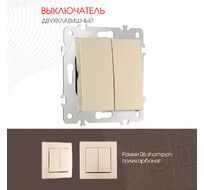 Выключатель двухклавишный 10AX 250V Arte Milano 206.30-2.shampan