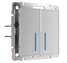 Сенсорный выключатель двухклавишный с подсветкой 1000 Вт Werkel a057681_WR