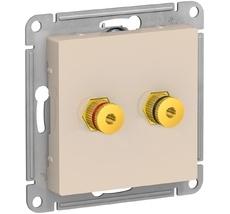 Акустическая розетка встраиваемая двойная (бежевый) Systeme Electric ATN000287