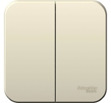 Выключатель накладной двухклавишный (молочный) Systeme Electric BLNVA065012