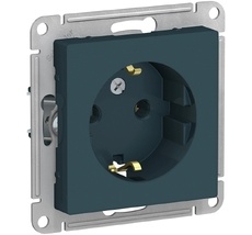 Розетка встраиваемая с заземлением (изумрудный) Systeme Electric ATN000843