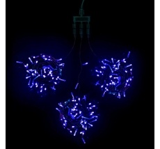 Комплект 3 Синих Нити по 20м, 600 LED, Провод Черный ПВХ, IP54 KDD600-11-1B