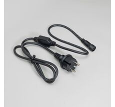 Кабель LTC Питания 1,5м с Выпрямителем для Шариков 40мм 220В, Провод Черный Каучук, IP65 HB20-1-LLC