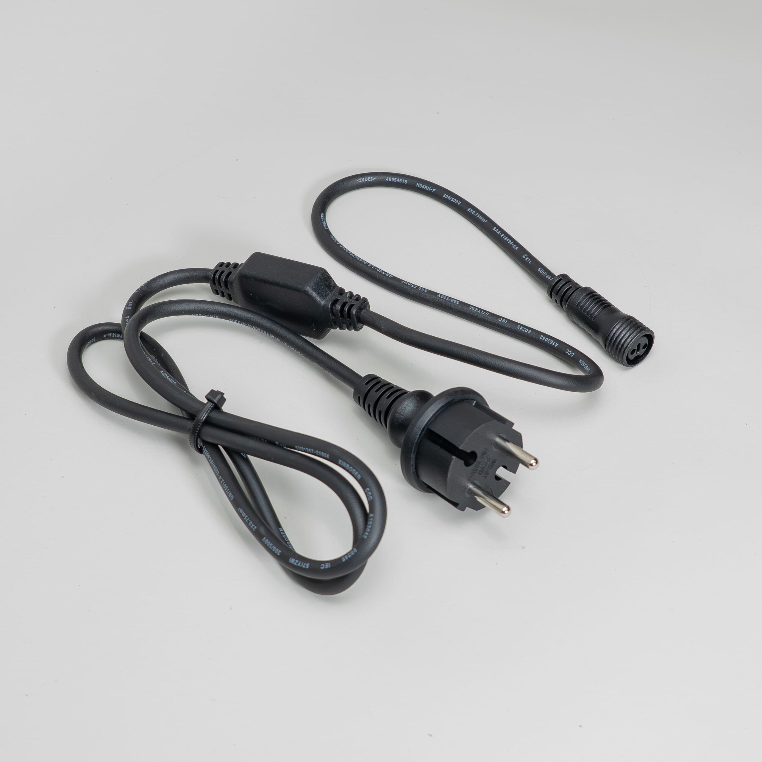 Кабель LTC Питания 1,5м с Выпрямителем для Шариков 40мм 220В, Провод Черный Каучук, IP65 HB20-1-LLC