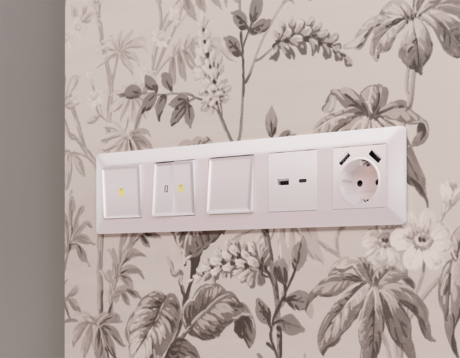 Лицевая панель для 2-клавишных выключателей QUANT Ambrella Volt ALFA AP2030_AMB