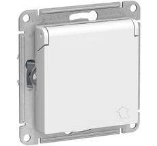 Розетка встраиваемая с заземлением, шторками и крышкой (белый) Systeme Electric ATN000146