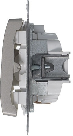 Выключатель встраиваемый одноклавишный с подсветкой (платина) Systeme Electric GSL001263