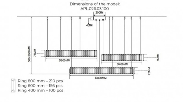 Подвесной светильник светодиодный Aployt APL.026.03.100
