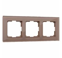 Рамка на 3 поста (латте, стекло) Favorit a058820_WR