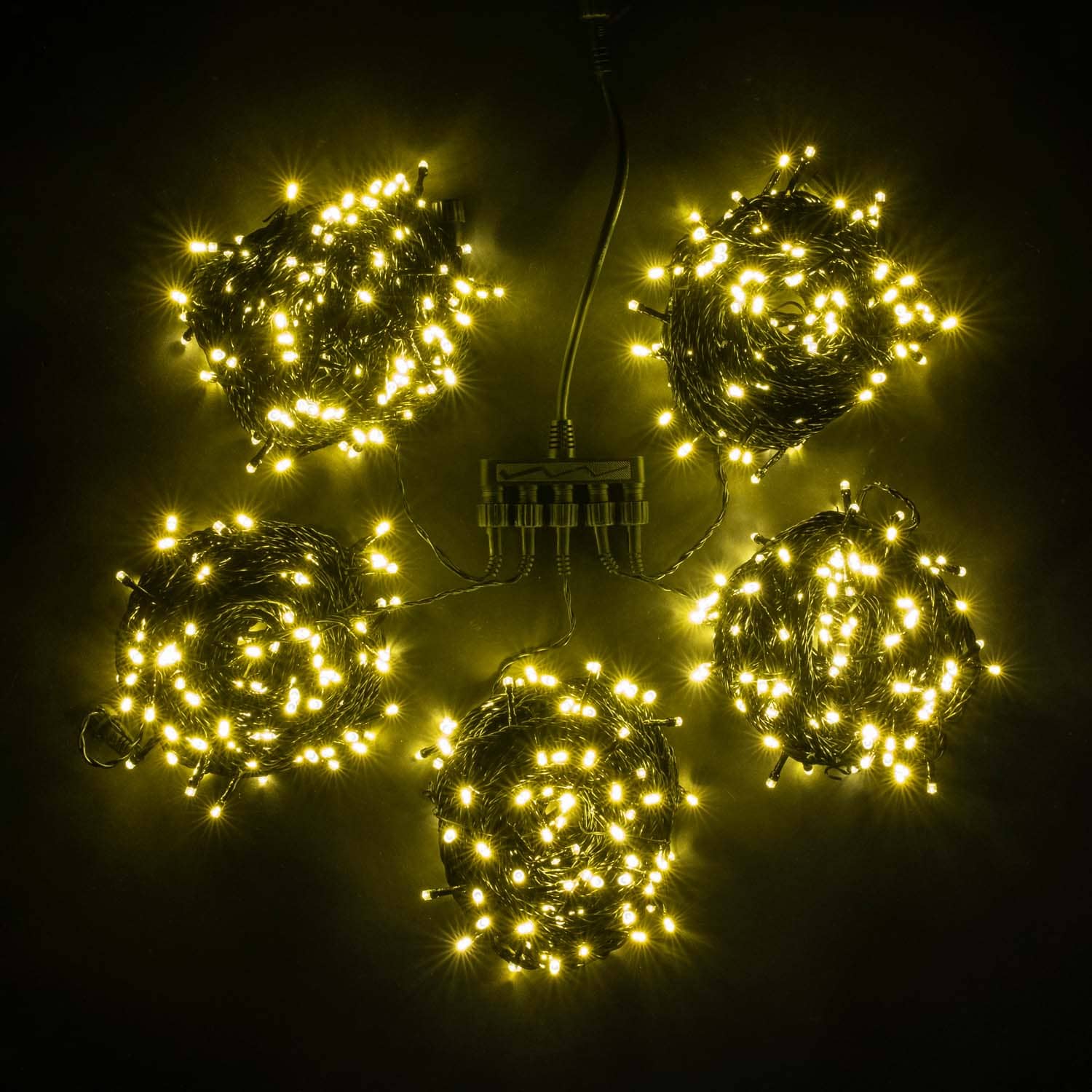 Комплект 5 Шампань Нитей по 20м, 900 LED, Провод Черный Силикон, IP65 KFT900-2W11-1CH