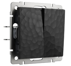 Выключатель двухклавишный (черный) Hummer a052059_WR