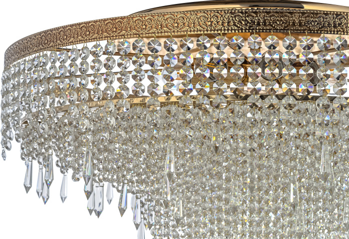Потолочная люстра каскадная хрустальная Arti Lampadari Santa E 1.8.80.601 G
