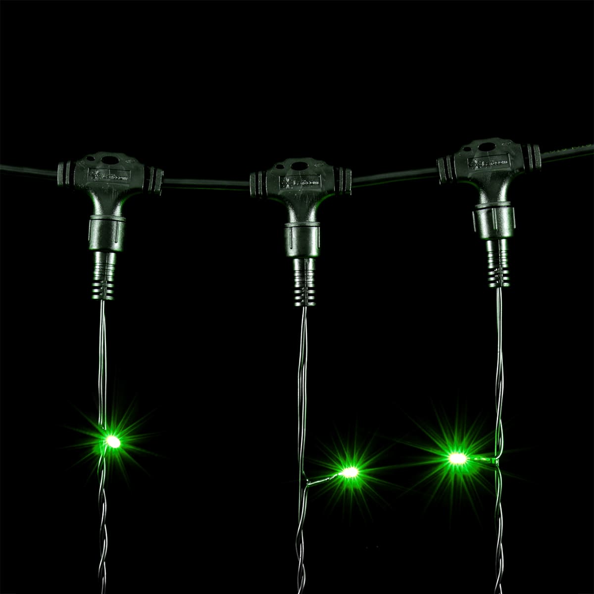 Гирлянда Занавес 2 x 1 м Зеленый 220В, 200 LED, Провод Черный ПВХ, IP54 PCL202-11-2G