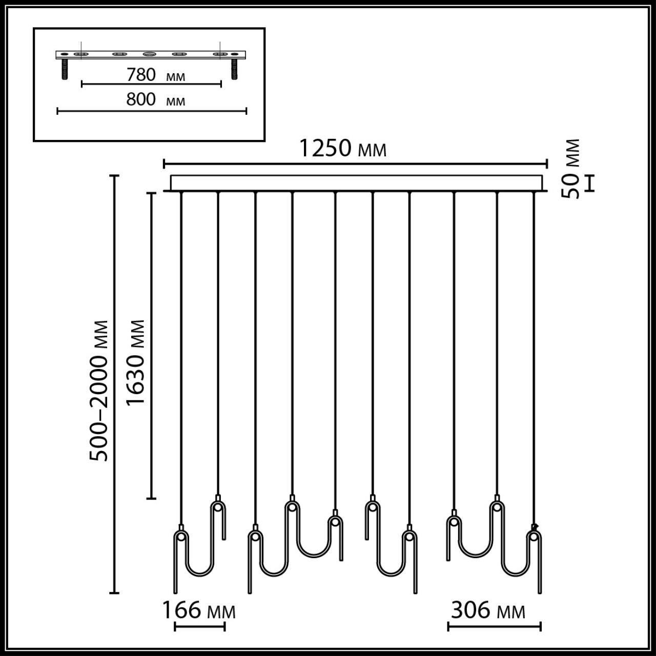 Подвесная люстра линейная ODEON LIGHT FLOW 5105/52L