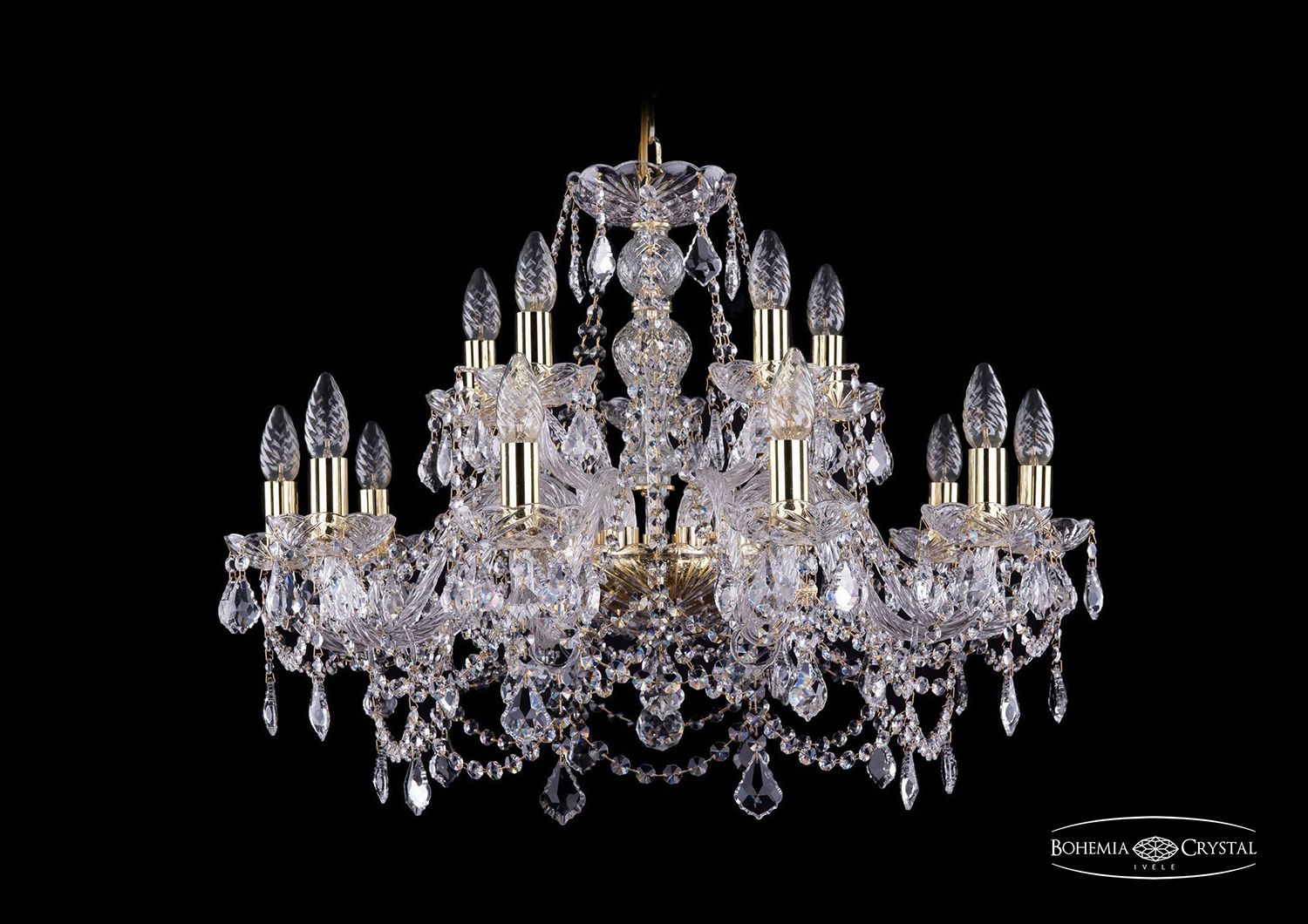 Хрустальная люстра Bohemia Ivele 1411/10+5/240 G Leafs_BI