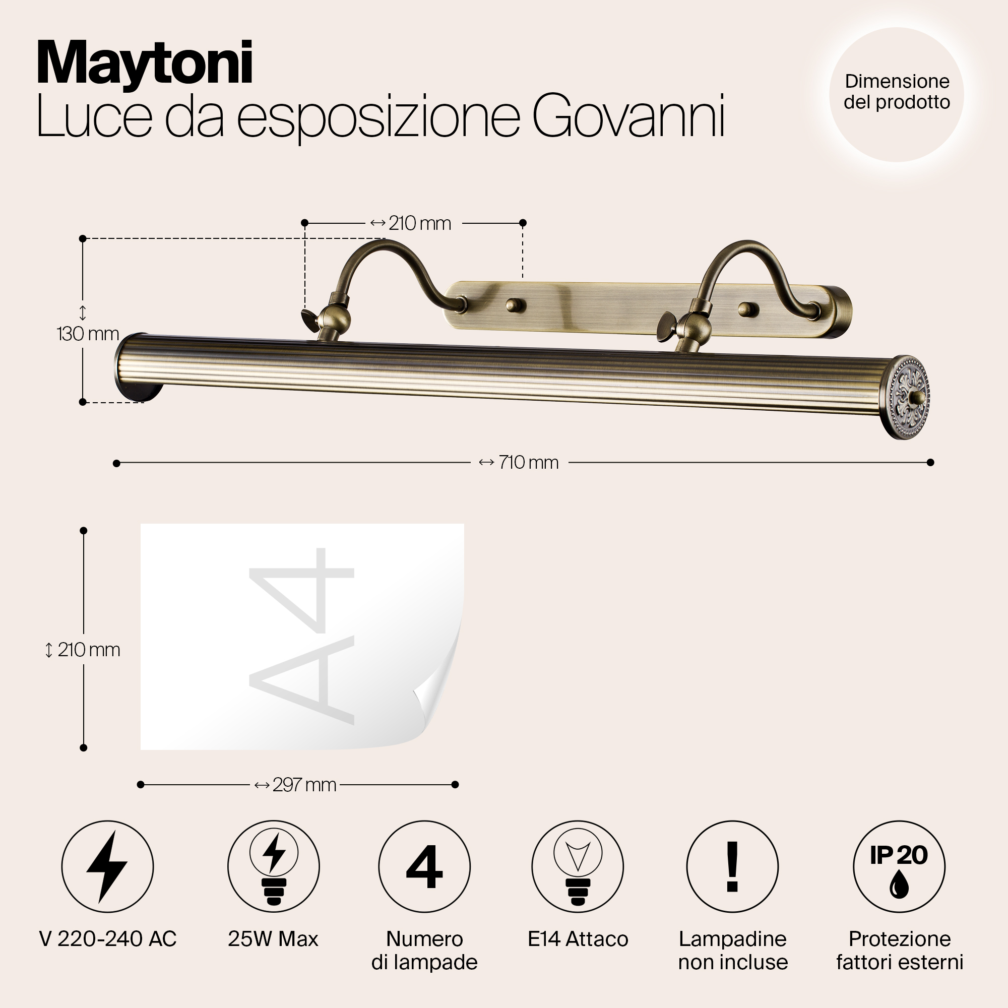 Подсветка для картин и зеркал Maytoni Govanni PIC119-44-R_MY