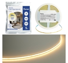 Светодиодная лента COB 320SMD(2110) 10Вт/м 24V IP20 Feron 51844_FR