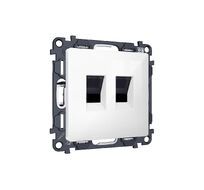 Комплект механизма компьютерной двойной розетки RJ-45 с автоматической защитной шторкой ALFA QUANT (AP1121, VM189) Ambrella Volt MA112110_AMB