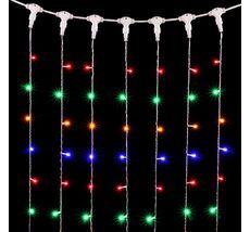 Гирлянда Занавес 2 x 3 м Разноцветный 220В, 600 LED, Провод Прозрачный ПВХ, IP54 PCL602-10-2M