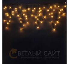 Гирлянда Бахрома 3,1 x 0,5 м Тепло-Белая 220В, 120 LED, Провод Черный Каучук, IP65 LL120-1-2WW