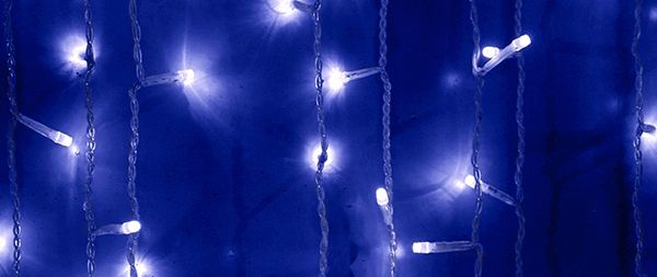 

Гирлянда Занавес 1 x 9 м Синий 220В, 900 LED, Провод Прозрачный ПВХ, IP54 01-066, 01-066