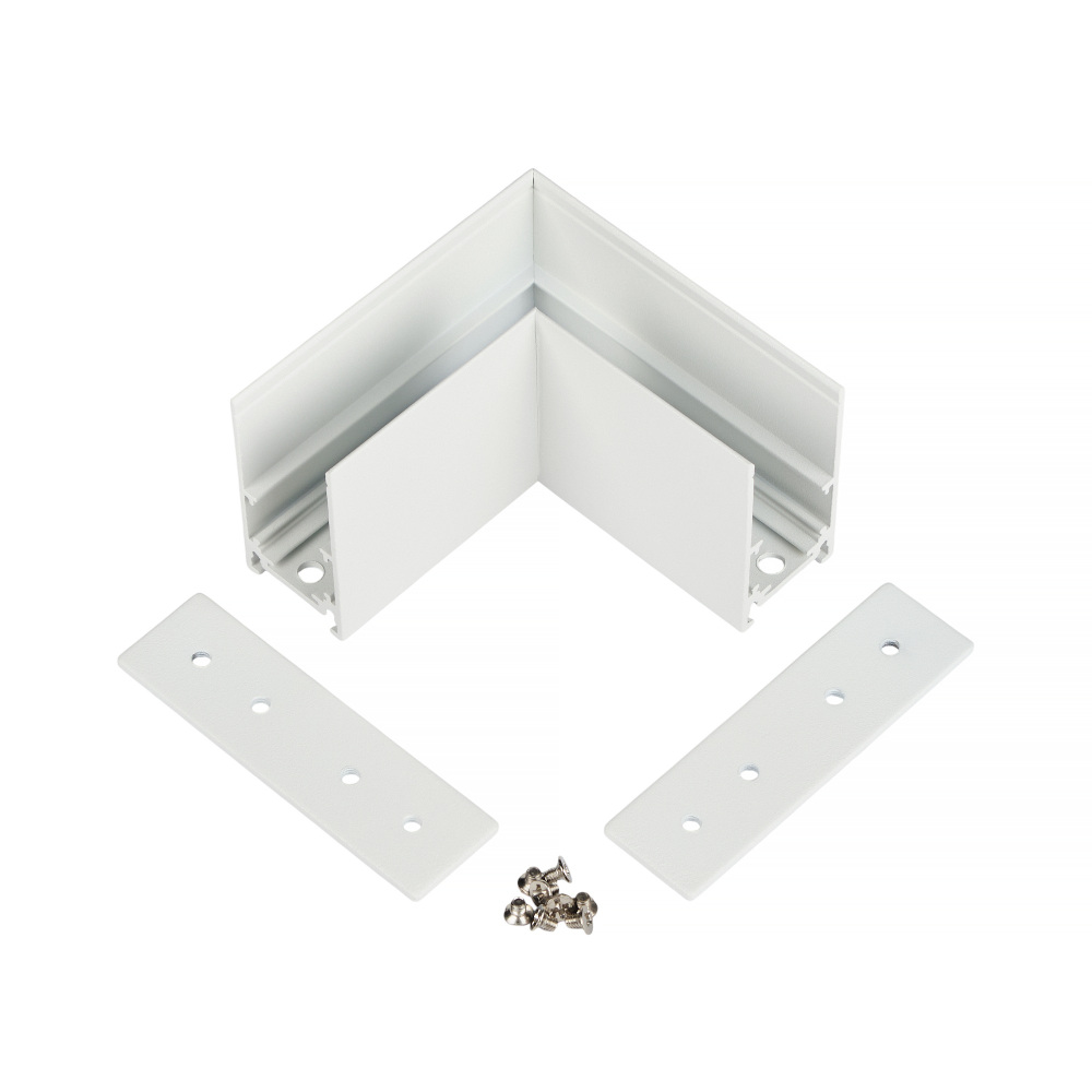 Коннектор соединитель угловой для накладного шинопровода 48V MyFar MT0201-CL-W