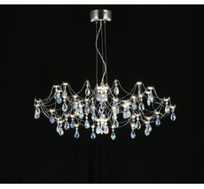 Подвесная люстра светодиодная с пультом и хрустальными подвесками K9 MyFar MR2661-60P-50CD