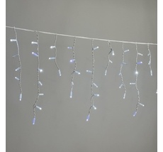 Гирлянда бахрома 3,1 x 0,5 м белая с мерцанием белого Диода 220В, 120 LED, Провод белый Каучук 2,3мм, IP65 LTC ECO120BLW-8-2W