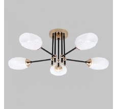 Потолочная люстра на штанге Imex MD.4144-5-S-BK+FGD_IM