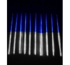 Гирлянда Тающие Сосульки 10шт по 80см, 24В, 840 Бело-Синих Светодиодов, Провод Черный ПВХ, IP55 CCL720-10-1WB