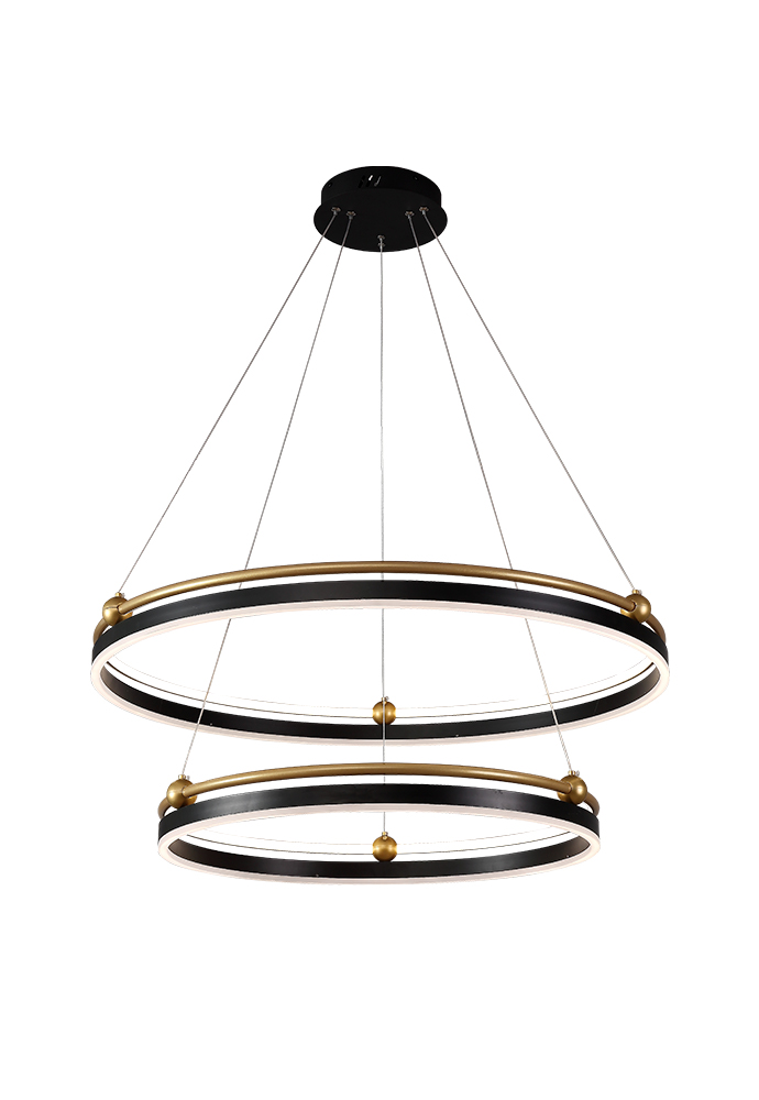 Подвесная люстра Crystallux FERNANDO FERNANDO SP123W LED D600+800 BLACK/GOLD_CR