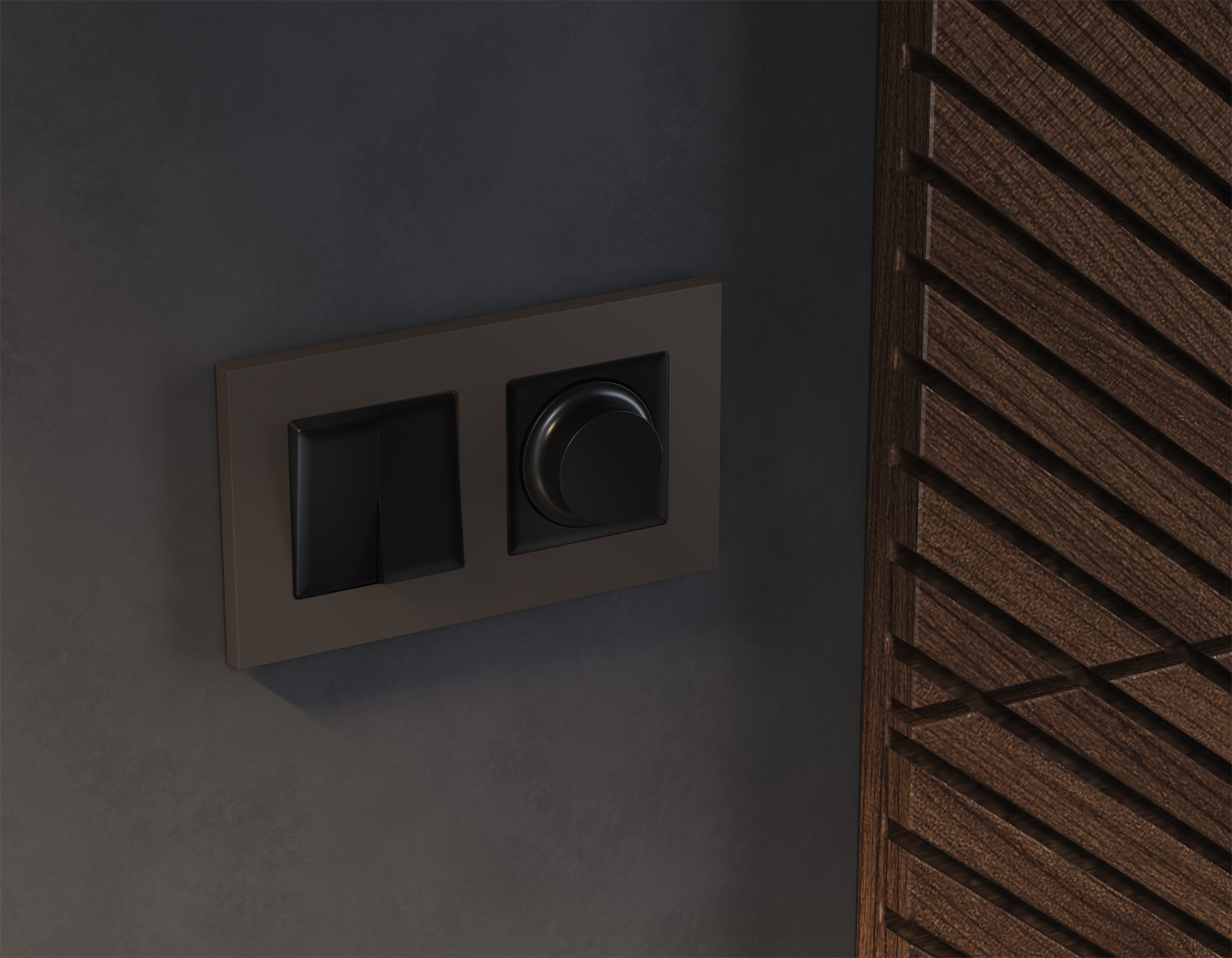 Лицевая панель для 2-клавишных выключателей QUANT Ambrella Volt ALFA AP8030_AMB