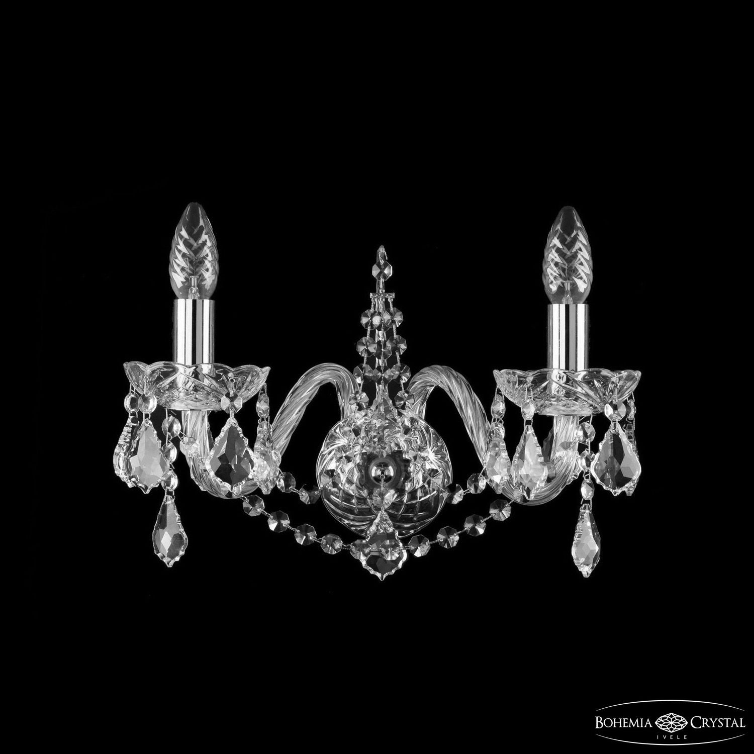 Бра Bohemia Ivele Crystal 1411B/2/160 Ni Leafs_BI