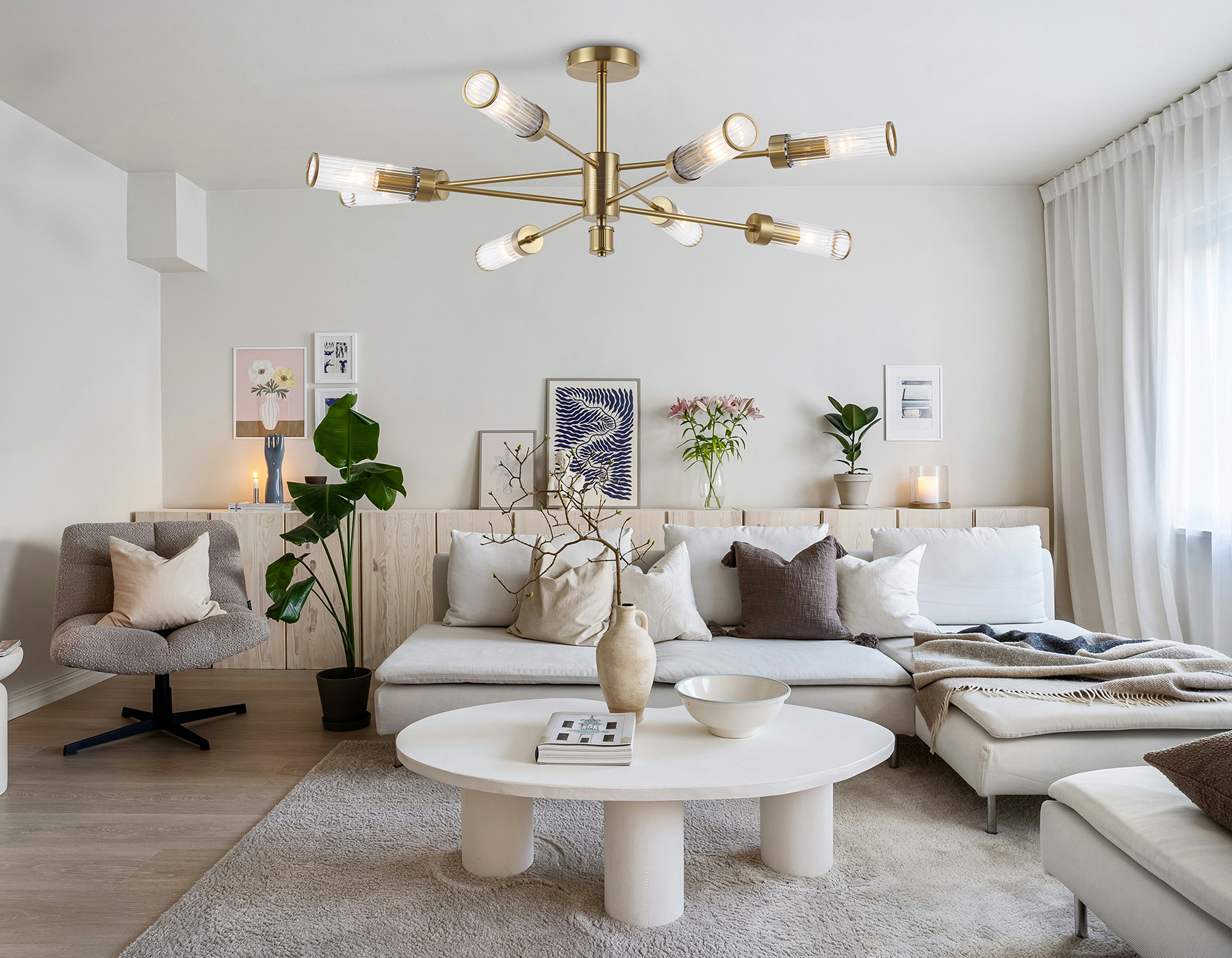 Потолочная Подвесная люстра на штанге Ambrella Light HIGH LIGHT Modern LH55162_AMB