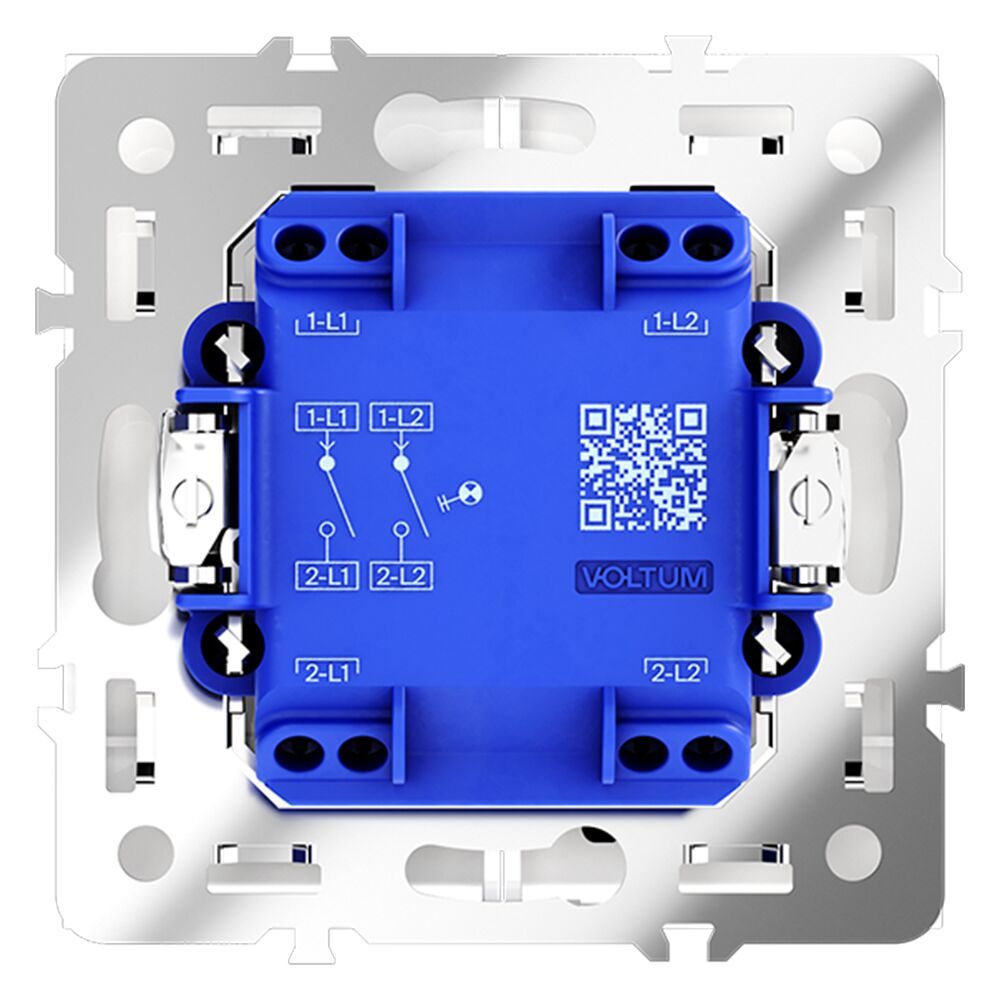 Выключатель встраиваемый VOLTUM S70 двухклавишный с подсветкой 10А VLS020203