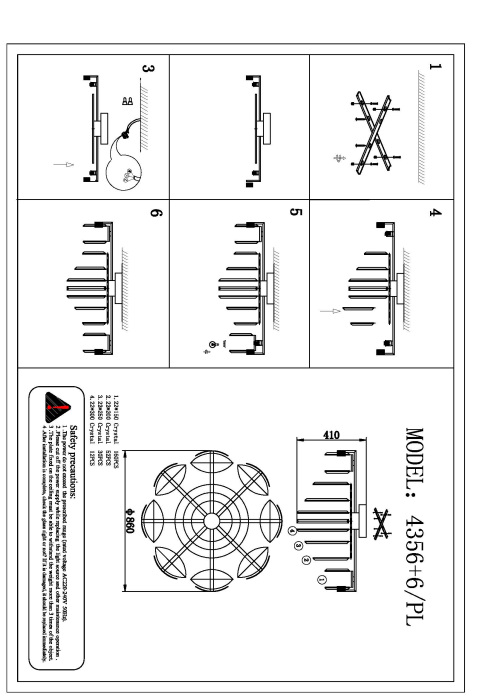 Потолочная люстра NewPort 4356+6/PL gold_NP