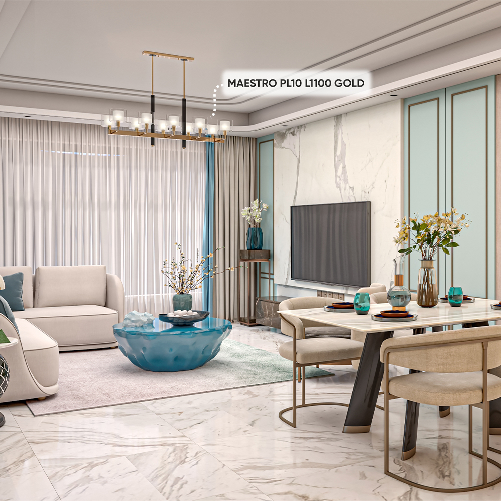 Подвесная люстра Crystallux MAESTRO MAESTRO SP-PL10 L1100 GOLD_CR