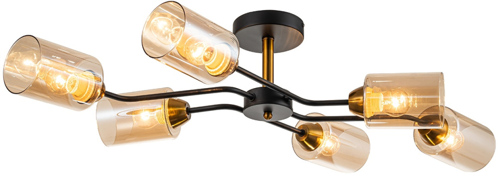 Потолочная люстра на штанге Escada 1131/6P Black/Gold_ESC