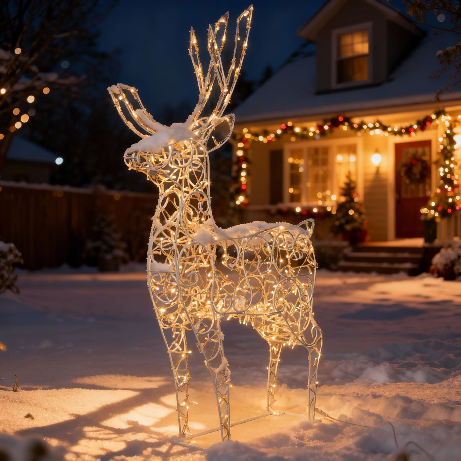 Светодиодная Фигура Световой Олень 1,6м Тепло-Белый 24В, IP65 LTC LC-13161