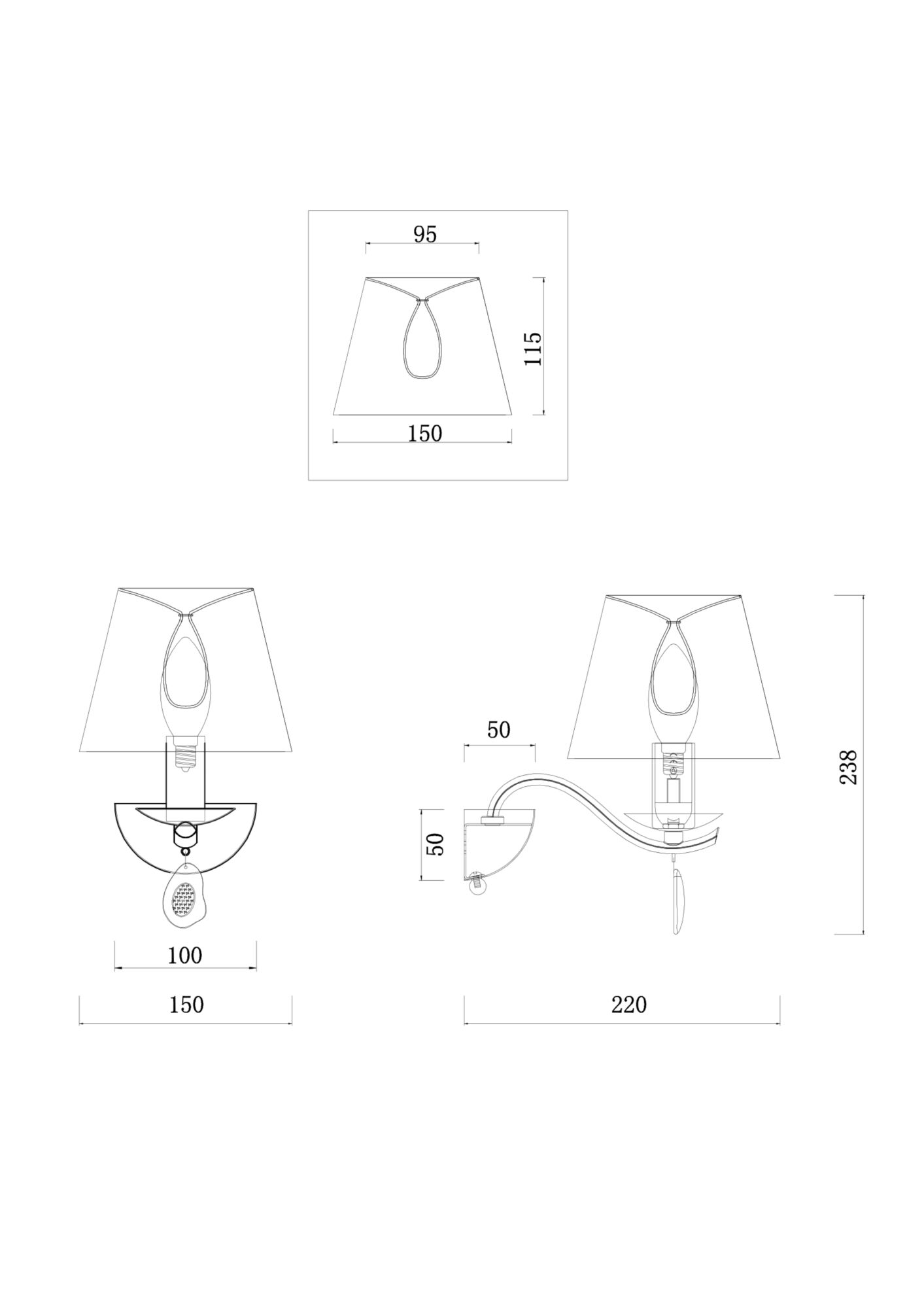 Бра Freya Monique FR2001WL-01G_MY