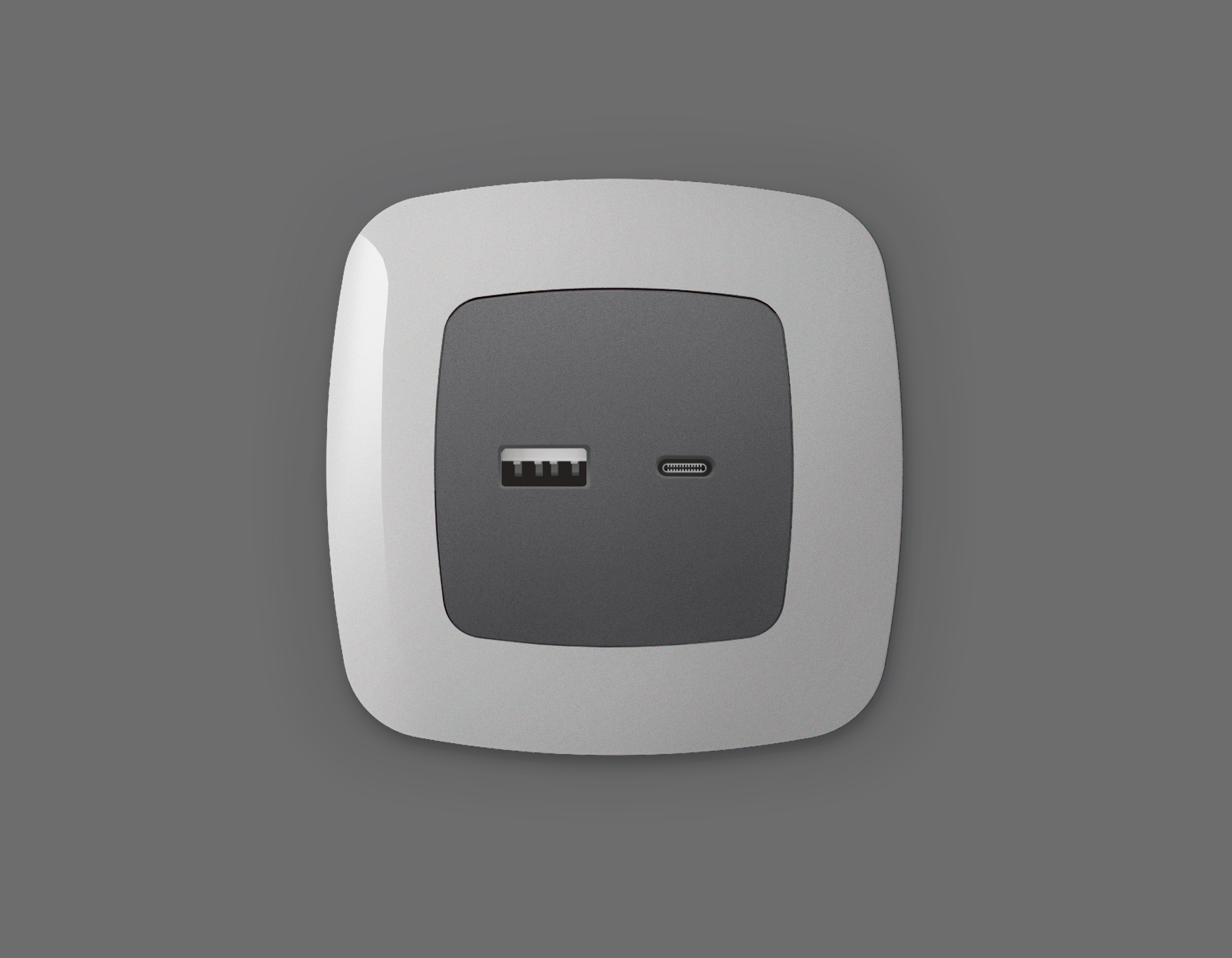 Лицевая панель для розетки 2USB тип A+C QUANT Ambrella Volt OMEGA OP6610_AMB