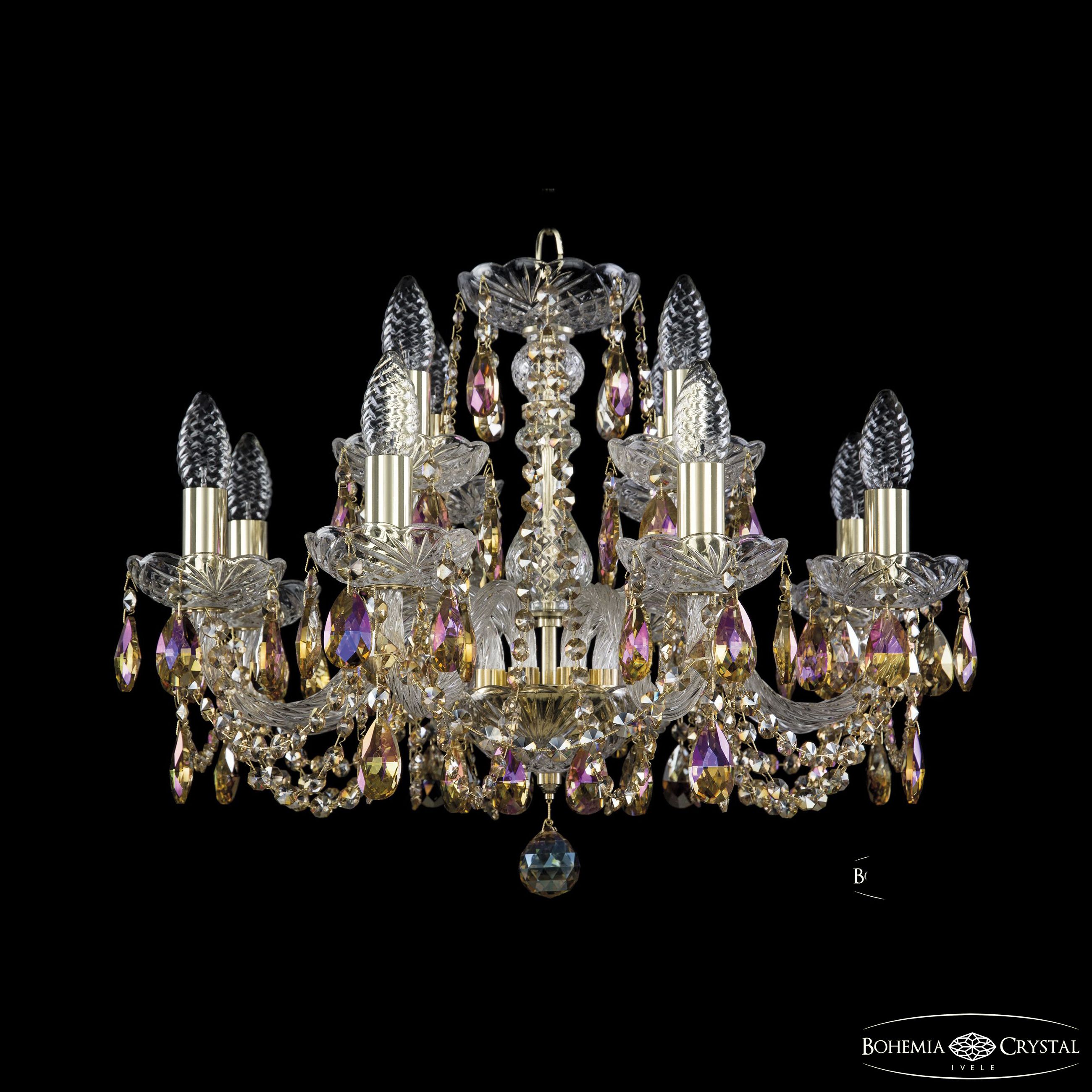 

Хрустальная люстра Bohemia Ivele 1402/8+4/195 G R777, 1402/8+4/195 G R777