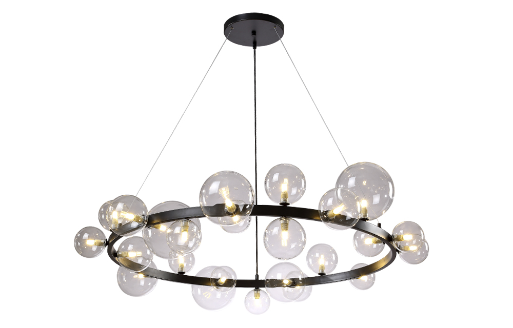 Подвесная люстра Crystallux AGATA AGATA SP24 V2 BLACK/TRANSPARENTE_CR