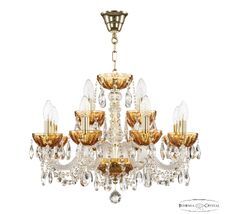 Хрустальная люстра Bohemia Ivele Crystal 5402/8+4/195 G Amber/M-1H_BI